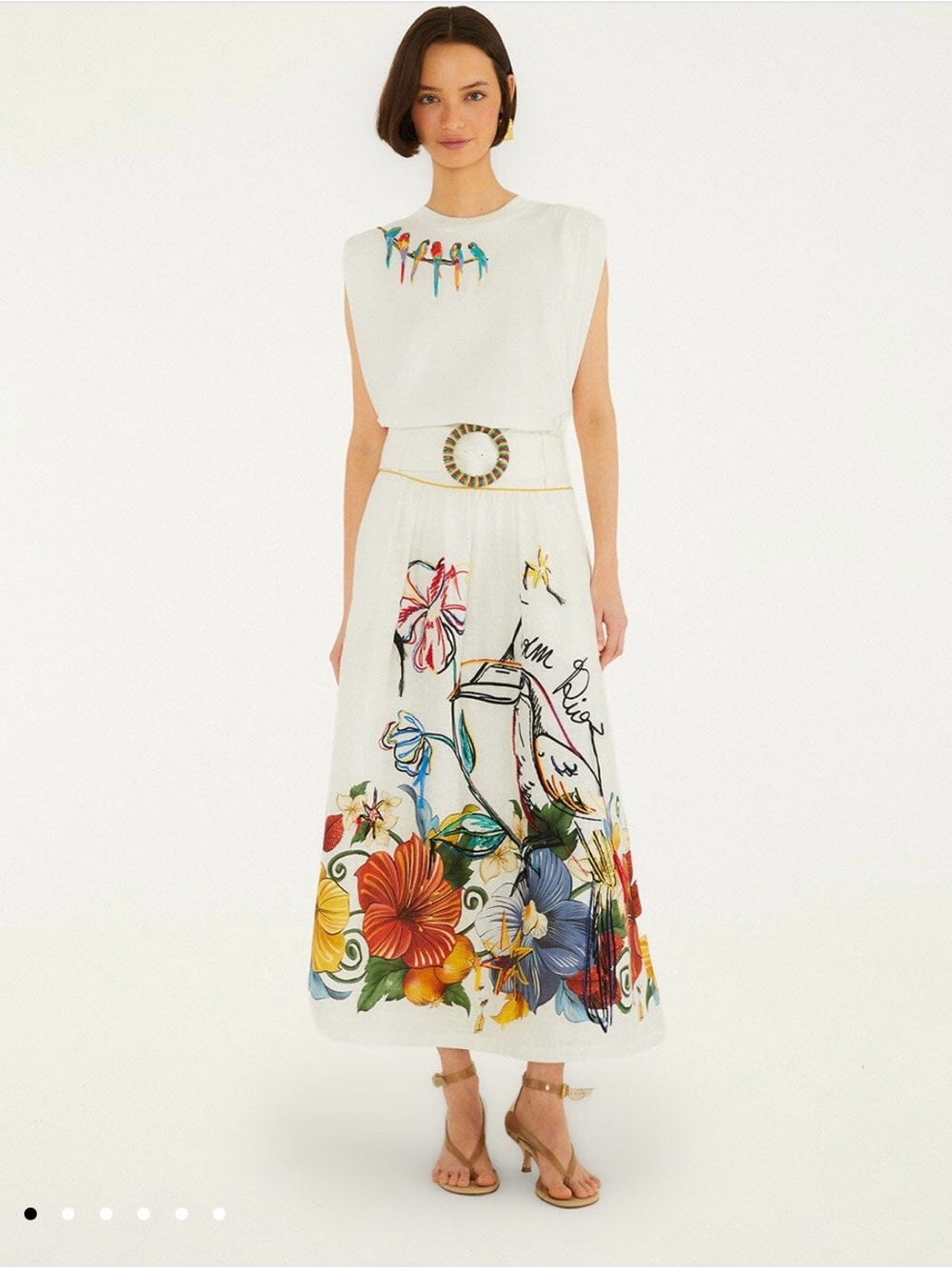 Farm Rio White Floral Embroidered Skirt!!! NWT!